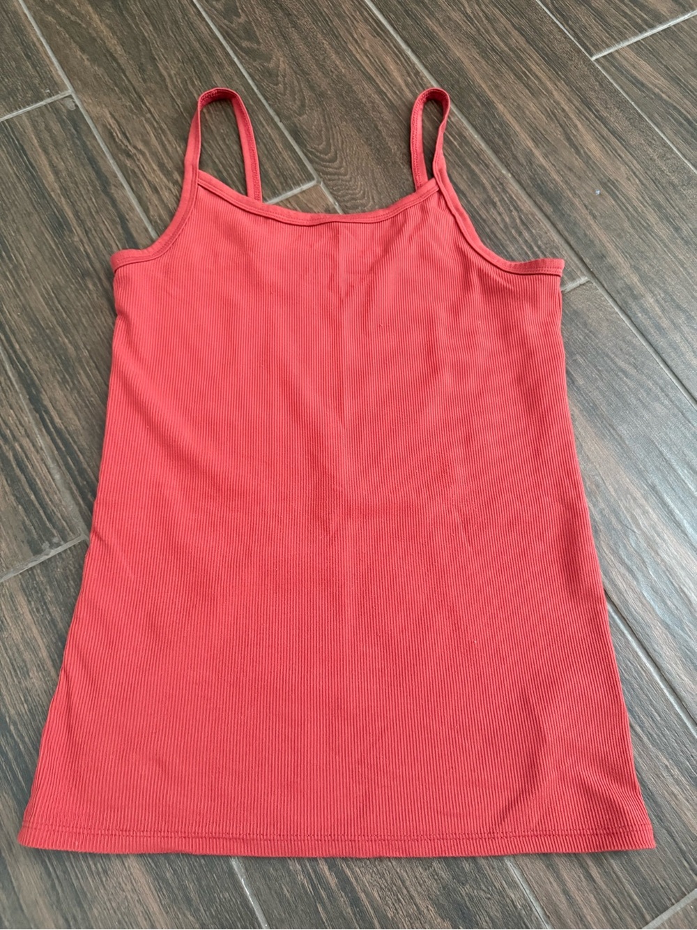 🪼7/$10 No Boundaries Rust -Red Ribbed Spaghetti-Strap Camisole